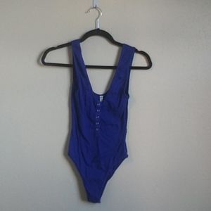 Free People Blue Tank Top Bodysuit